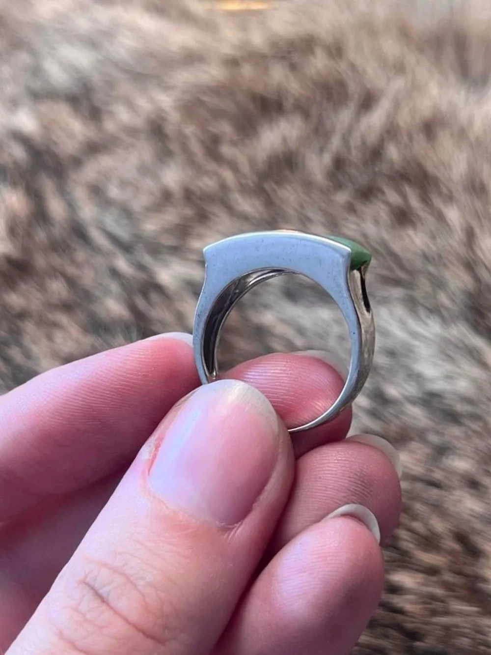 Chuck Clemency minimalist jade and amethyst ring